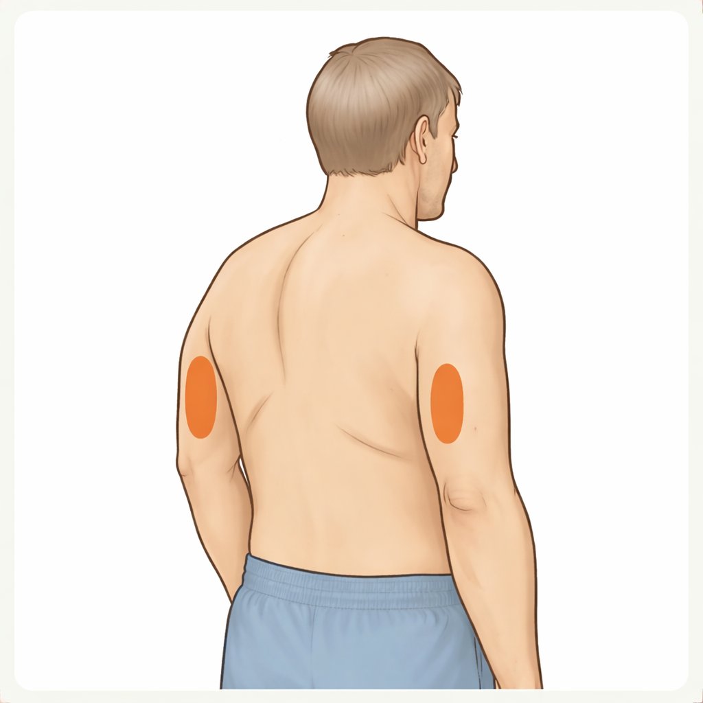 Select site on back of upper arm